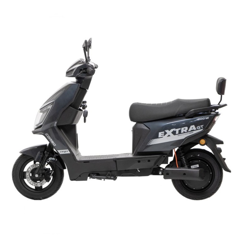 Електроскутер Corso Extra GT 1200W 64V/30Ah Сірий, збоку
