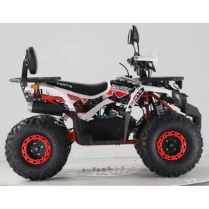 Підлітковий бензиновий Квадроцикл FORTE ATV125F, Біло-червоний, вигляд збоку